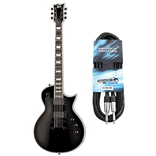 ESP LTD EC-401BK Guitare électrique Noir + câble jack Keepdrum - Les Beatles, Paul McCartney, John Lennon, RIngo Starr, George Harrison