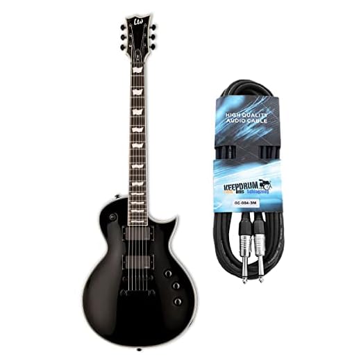 LTD EC-401BK - Guitarra eléctrica (incluye cable jack mono keepdrum), color negro