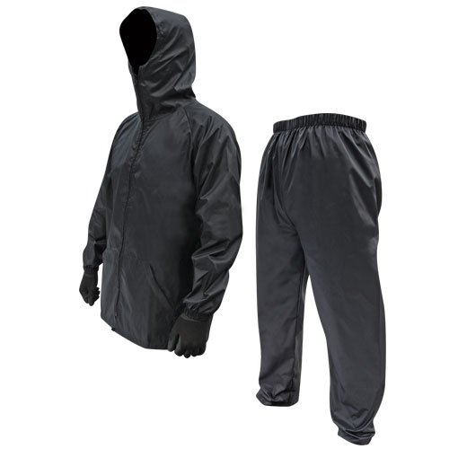 Amazon.co.jp: 前開き上下組ヤッケ ブラック M W-320 : ファッション