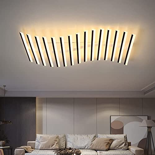Lustre salon plafonnier LED suspendu dimmable télécommande énergie C moderne - 2