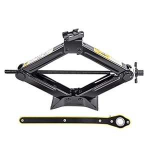 LEADBRAND Scissor Jack Car Jack, Ratchet Handle Saving Strength Design (1.5Ton)