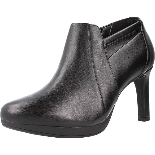 Clarks Ambyr Hope, Botas Cortas al Tobillo Mujer, Piel Negra, 38 EU