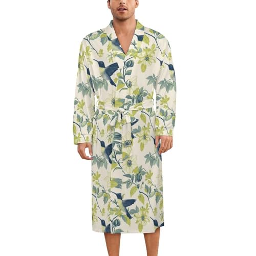 Robe de nuit en soie avec imprimé colibris haut de gamme