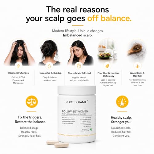Image of FOLLIWISE Hair Nourishment Supplement | Hair Strength & Growth | Vitamins, Minerals & Natural Extracts | Pack of 1 | 60 Veg Capsules
