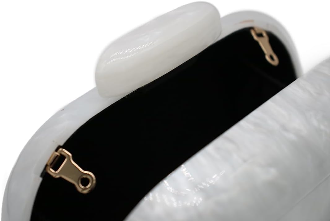Acrylic Evening Clutch Bag for Women Shell Shape Shoulder Crossbody Bag Glitter Marble Purse Handbag - Image 6