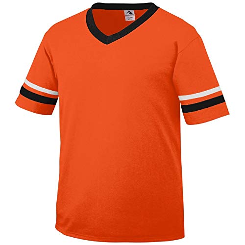 Augusta Sportswear Camiseta con franjas en las mangas, talla Large, naranja/negro/blanco miniatura 1
