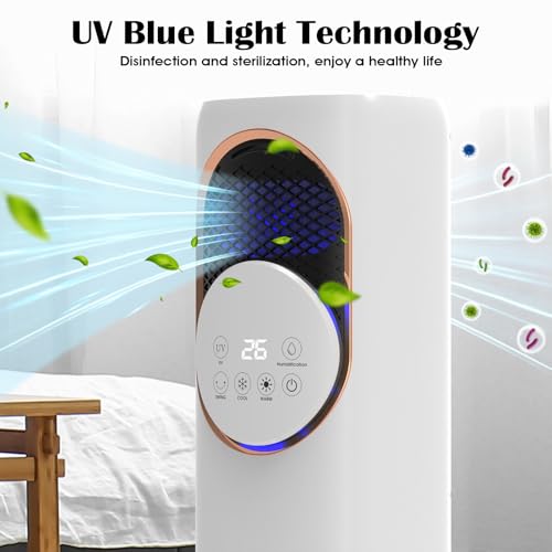 Rebongki Fan Heater and Cooler, Heater and Cooler Fan 2 in 1 & Air Humidifier, Portable Air Conditioner, Ceramic Electric Heater, 4L Water Tank, 3 Wind Speeds Evaporative Air Cooler for Bedroom, Home Rebongki Fan Heater and Cooler, Heater and Cooler Fan 2 in 1 & Air Humidifier, Portable Air Conditioner, Ceramic Electric Heater, 4L Water Tank, 3 Wind Speeds Evaporative Air Cooler for Bedroom, Home