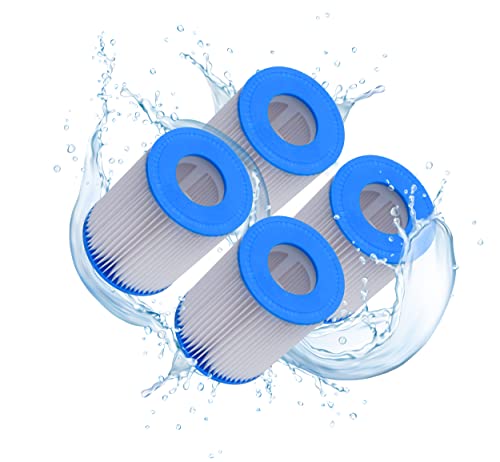 First4spares Size 2 Filter Cartridges Made to fit Bestway Swimming Pool 530/800 gal/hour filter Flowclear Pump, Size 4.2 x 5.4 Inches (Pack of 4)