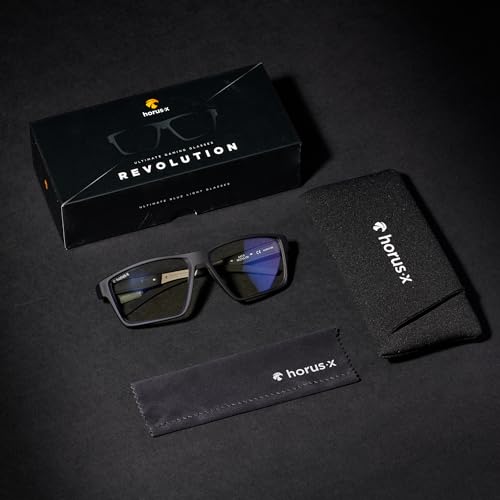 Image of Horus X • Blue Light Glasses Men Women | Blue Light Blocking Glasses for Screen Anti-Fatigue Eye Migraine | Gaming Revolution Clear