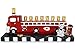 Aviv Judaica 3D Fire Truck Menorah Collectible Fire Engine Menorah with Sculptured Dalmatian Fire-Dog & Hydrent Hanukkiah Fits Standard Hanukkah Candles