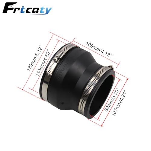 Image of 4 inch to 3 inch Inch Black PVC Reducer Coupler with 2pcs Clamps RV Plumbing compatible with PVC Pipe Coupler Adapter RV Sewer Connection