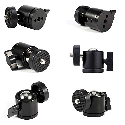 Davoice 360 Degree Aluminum Alloy Body Rotating Swivel Mini Tripod Ball Head With 1/4" Screw Thread Base Mount For Lighter Dslr Camera Camcorder Led Light Bracket Hiking Htc Vive (Black) #TOP6