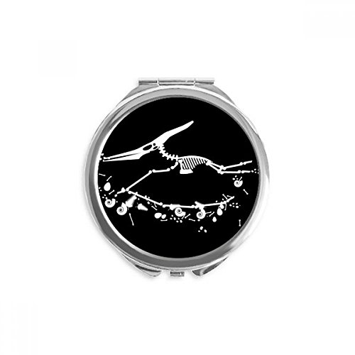 Espejo de bolsillo de huesos de dinosaurio, el regalo original para maquillaje