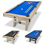 GoSports 7 ft Pool Table with Wood Finish - Modern Billiards...