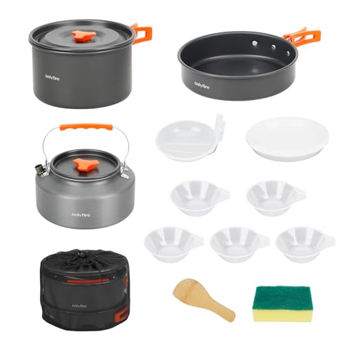 ONLYFIRE OUTDOOR LIVING14pcs Camping Cookware Set,