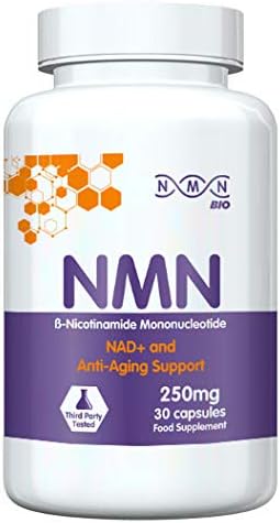 NMN Bio - 99% Pure Beta Nicotinamide Mononucleotide Capsules - 250mg Powerful Anti-Aging Supplements - Revolutionary Vitamin B3 Derivative - Support Your Healthy Aging - 30 Capsules