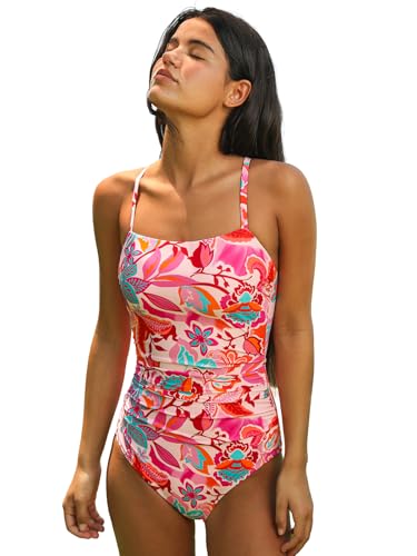 Image of CUPSHE Women Swimsuit One Piece Bathing Suit Square Neck Cutout Back Tummy Control with Adjustable Spaghetti Straps