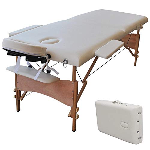 Tragbare Massagetisch, Klapp Facial SPA Bett mit kostenlosen Carry Case, Modern Salon Schönheitsmassagetisch (Color : White)
