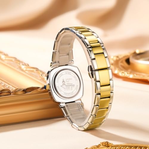 Image of London Fog Salisbury Collection Watch for Women with Geometric Patterned Dial, Crystal Hour Markers Quartz Movement and Stainless Steel Strap - LFW20001
