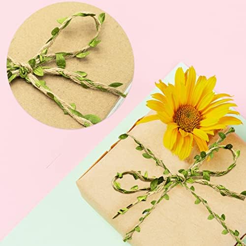 Green Leaves Jute Twine String 10m Wedding Party Favor Home Garden Decoration Jute Twine Leaf Rope