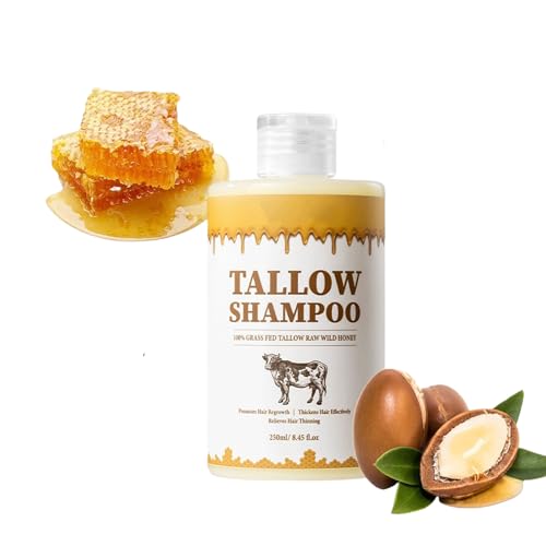 Tallow Shampoo, Deeply Cleanse & Moisturize Control Oil Smooth Frizz Strengthen Hair, Add Shine &Smooth Frizz, Volumizing Shampoo for All Hair Types,250ml