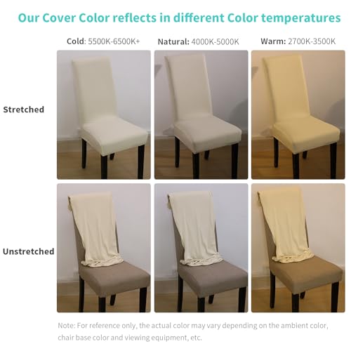 Fuloon 4 Pack Super Fit Stretch Removable Washable Short Dining Chair Protector Cover Seat Slipcover for Hotel, Dining Room, Ceremony, Banquet Wedding Party - Thumbnail 3