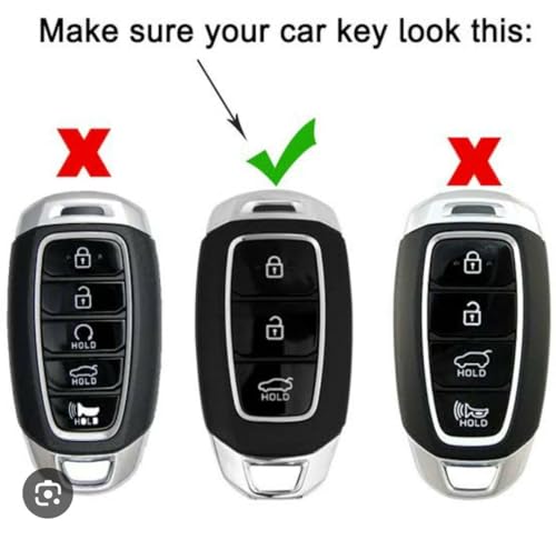 Image of Car Key Replacement Remote Key Shell for Hyundai Verna Fluidic (2017-23) 3 Buttons Smart Key..