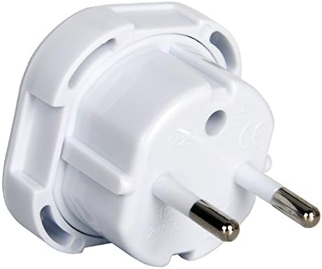 Travel Adapter - UK to EU Euro European adapter White Plug 2 Pin - Pack of 5