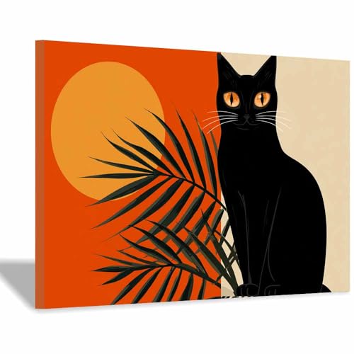 Toile de chat DunPei pour réveiller un mur blanc de salon ennuyeux