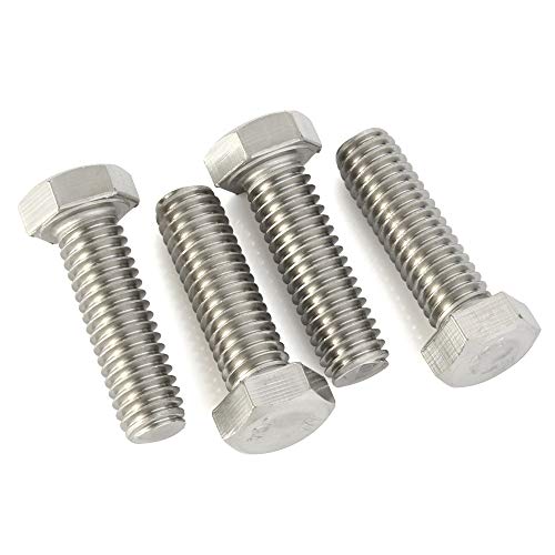 Image of Mellewell M10-1.5 x 25mm Hex Head Screw Bolts, Fully Threaded, Stainless Steel 18-8, Plain Finish, Quantity 10