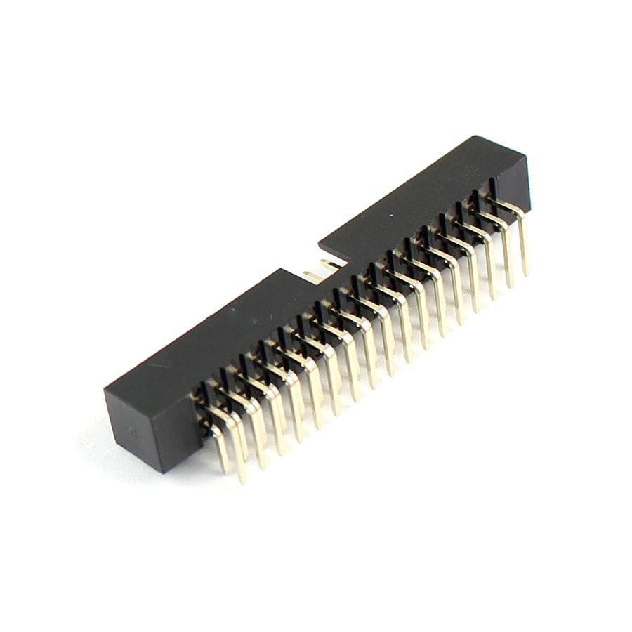Generic 50 Pcs 2mm 2x17Pin 34 Pin Right Angle Male Shrouded IDC Box Header Connector