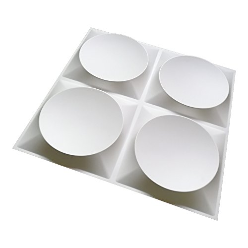 Art3d 3㎡ 3D Wandpaneele Wanddekoration Wanddeko Wandtattoos Wandverkleidung Platten Paneele Mond Oberfläche Weiße 12 Stück 50x50cm