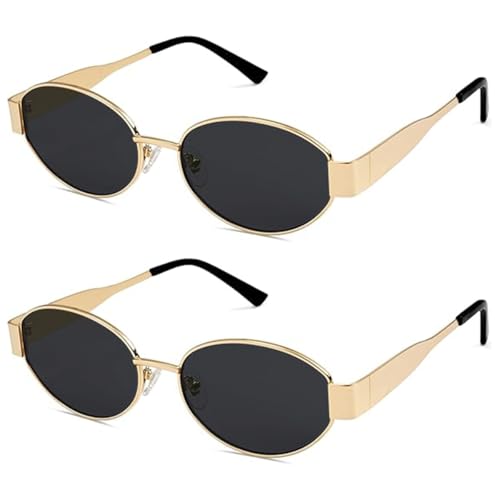 DUSHINE Retro Oval Sunglasses for Women Men Classic Shades UV400 Protection