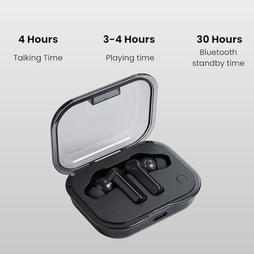 Image of Futopia Wireless Nothing Ear Earpods with Charging Case | Bluetooth 5.4 Earbuds, 11mm Drivers, Type-C Fast Charging, HD Sound & 3-4H Playtime (FGTWSNOEAR)-Black