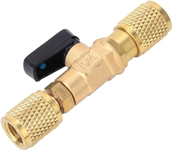 Hyuduo Refrigerant Ball Valve Adapter, /4 Ball Valve Adapter Brass Refrigeration Rough Plumbing Faucet Parts Connector, Ball Valves