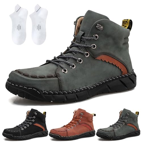 Vilobel Mens Slip on Shoes, 2025 New Men's Orthopedic Safety Work Shoes, Waterproof, Lightweight, Shock, Non-Slip