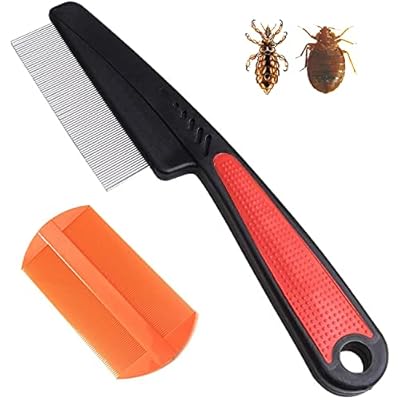 DAWRIS 2 Pcs Pet Grooming Dematting Comb, Flea Comb for Dogs and Cats to Remove Fleas, Remove Loose Undercoat, Knots, Mats and Tangled Hair