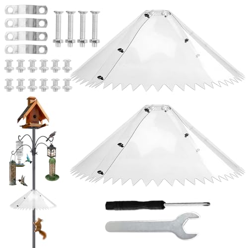 Squirrel Baffle for Bird Poles HOVCEH 2 Pack Squirrel Deterrent for Bird Feeder with Serrated Edge 19 Inch Baffle Dome for bird Feeder Anti Rat Birds Feeders Protect Feeding Stations