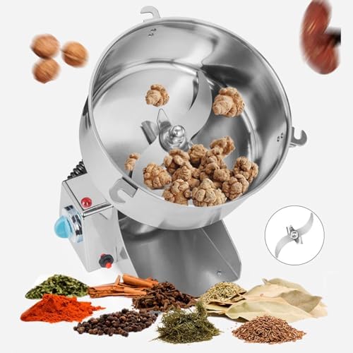 Commercial Electric Grain Mill Grinder, 4500g Stainless Steel Spice & Herb Pulverizer for Nuts, Coffee, Rice – Powerful Dry Grinding Machine