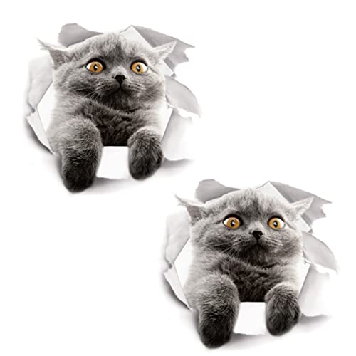 ATSGJLZN 3D-Katzenaufkleber - 2 Stück Cover