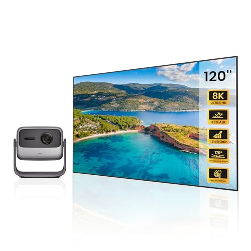 Image of JMGO N1S Ultra 4K Triple Laser Projector with 120" Fresnel Ambient Light Rejecting Screen
