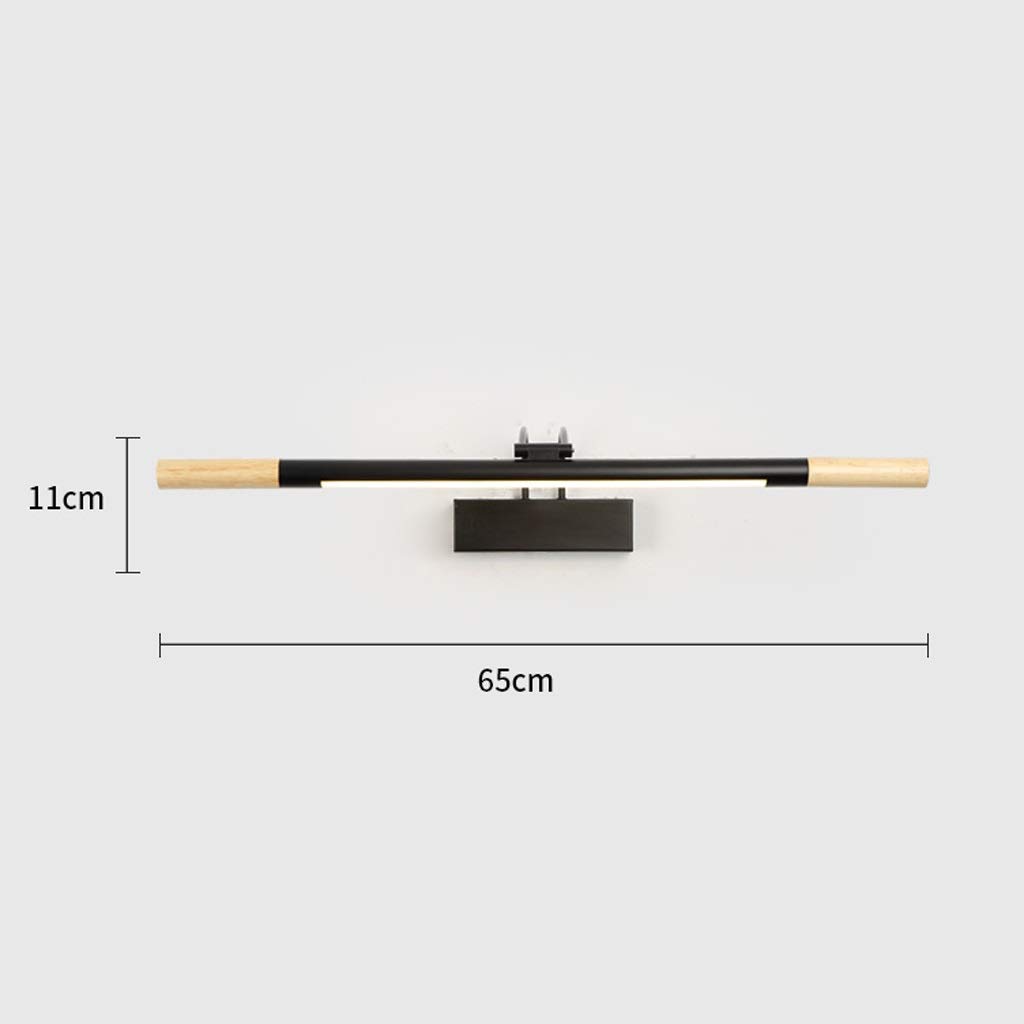 Luz sobre espejo para baño Espejo iluminado resistente al óxido con ajuste de temperatura de color para Vanity Bathroom Wall(Nero,Warm light)