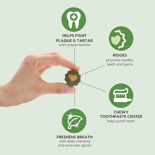 Ark-Naturals-Soft-Brushless-Toothpaste--Large-Breeds-18oz-Bag--Soft-Baked-Dog-Dental-Chew-with-Toothpaste-Center--Freshen-Breath-Reduce-Plaque-Tartar-with-Dental-Chews-for-Dogs