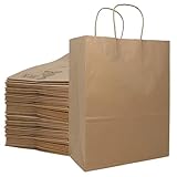 Duro ID# 87124 Missy Shopping Bag 60# 100% Recycled Natural Kraft 250pk 10 x 5 x 13