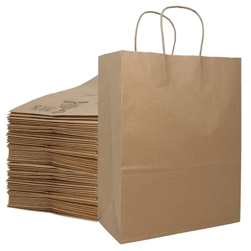 DURO Bag Missy Dubl Life Shopping Bag 60# Recycled Kraft FSC, 10 x 5 x 13 Inches, 250-Count