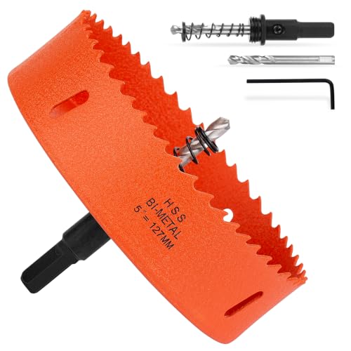 Image of 5 Inch Hole Saw Circle Drill Bit Wood Metal Drywall Plastic Pipe