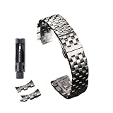 Correa De Acero Inoxidable Macizo 18 Mm Y 20 For Extremo Curvo/plano. Compatible For Tissot, For Citizen For Seiko(Silver,20mm)