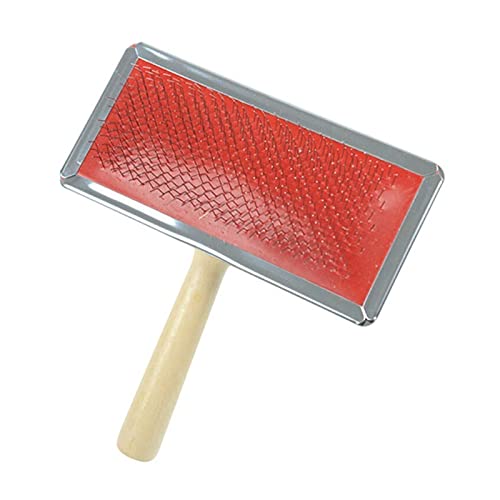 LIANGKU Pet Grooming Comb Wooden Handle Pin Brush Dog Grooming Comb Hair Brush Dog Lovers Comb Beautiful and Durable (Color : RT495, Size : L)