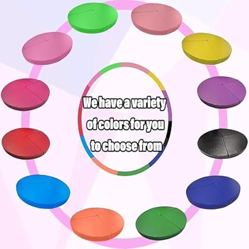 Pole Dance Mat, Foldable Circular Crash Mat for Pole Dance, EPE Foam Safety Pad, Non-Slip Gym Cushion for Aerial Hoop Yoga, Home Studio Use,（Pink,150x5cm）