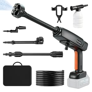 Akku Hochdruckreiniger Bürstenloser Motor Kompatibel mit Makita 18V Akku, 180 Bar 294 L/H Druckreiniger mobiler mit 6-in-1&180° Drehbare Düse, 5M Schlauch für Autos Gärten und Terassen (Ohne Akku)